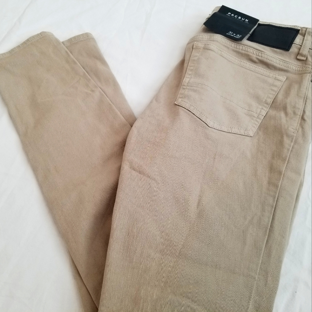 PACSUN Skinny Jeans Stretch Tan Waist 31 Length 32